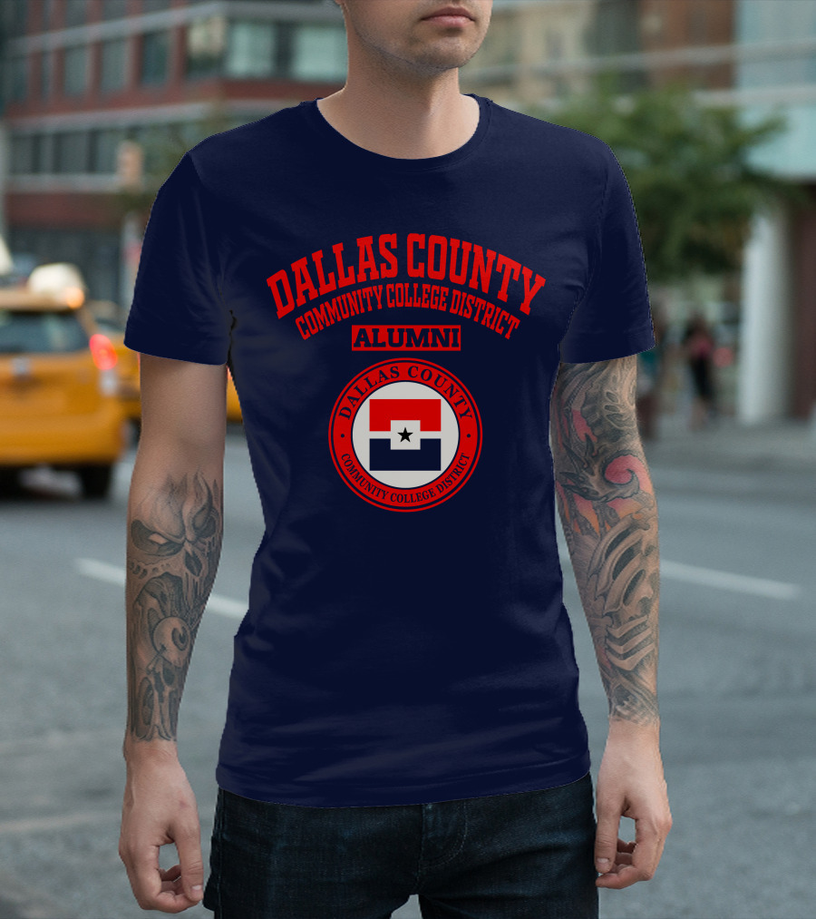 Dallas County Community College District Alumni Red and Navy Star Emblem T-Shirt