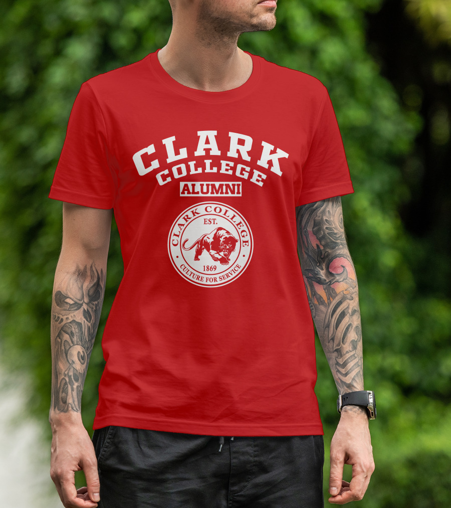Clark College Alumni Est. 1869 Culture For Service Panther Emblem T-Shirt