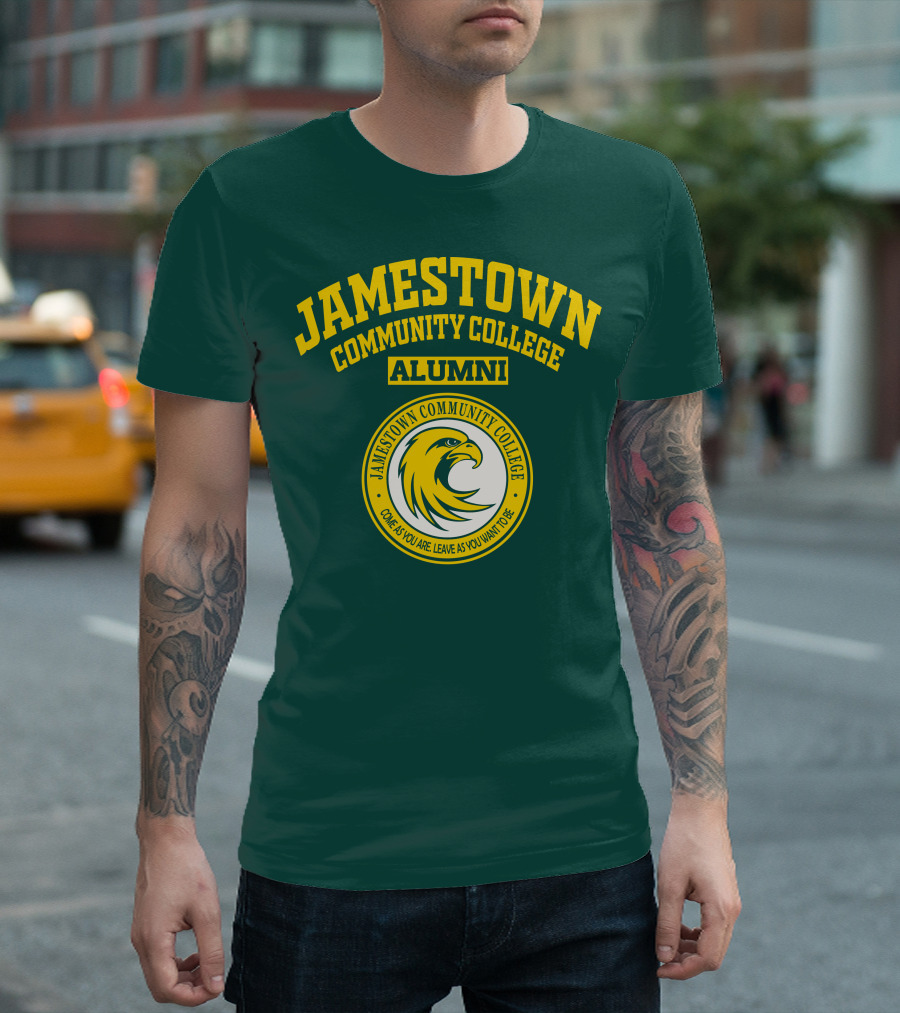 Jamestown Community College Alumni Eagle Logo Come As You Are Leave As You Want To Be T-Shirt