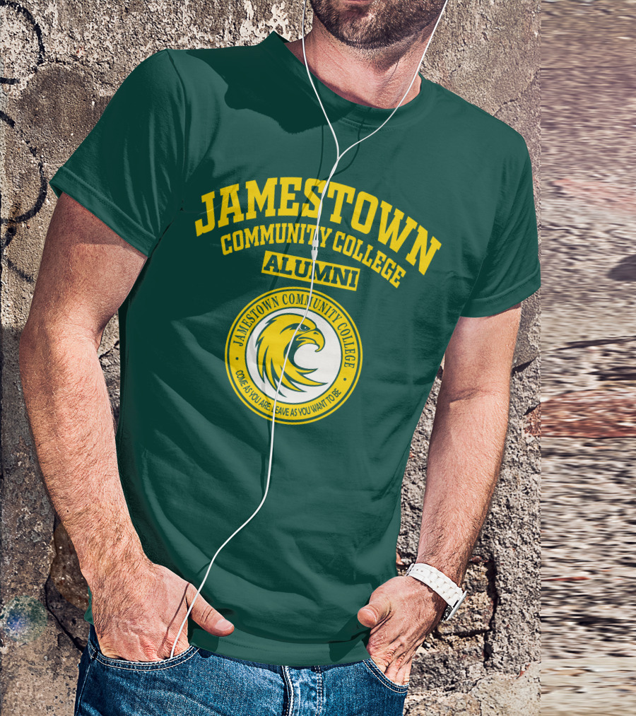 Jamestown Community College Alumni Eagle Logo Come As You Are Leave As You Want To Be T-Shirt