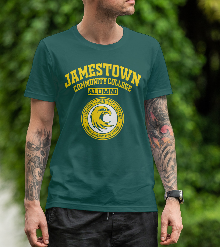 Jamestown Community College Alumni Eagle Logo Come As You Are Leave As You Want To Be T-Shirt