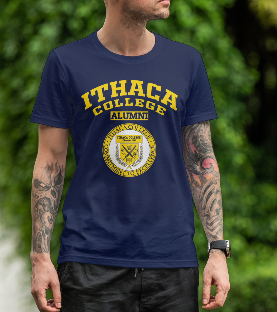 Ithaca College Alumni Commitment To Excellence Founded 1892 Emblem T-Shirt