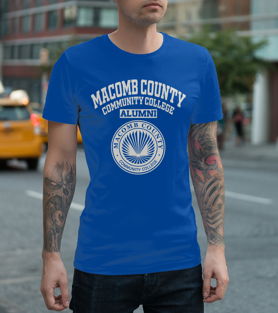 Macomb County Community College Alumni Seal Blue T-Shirt