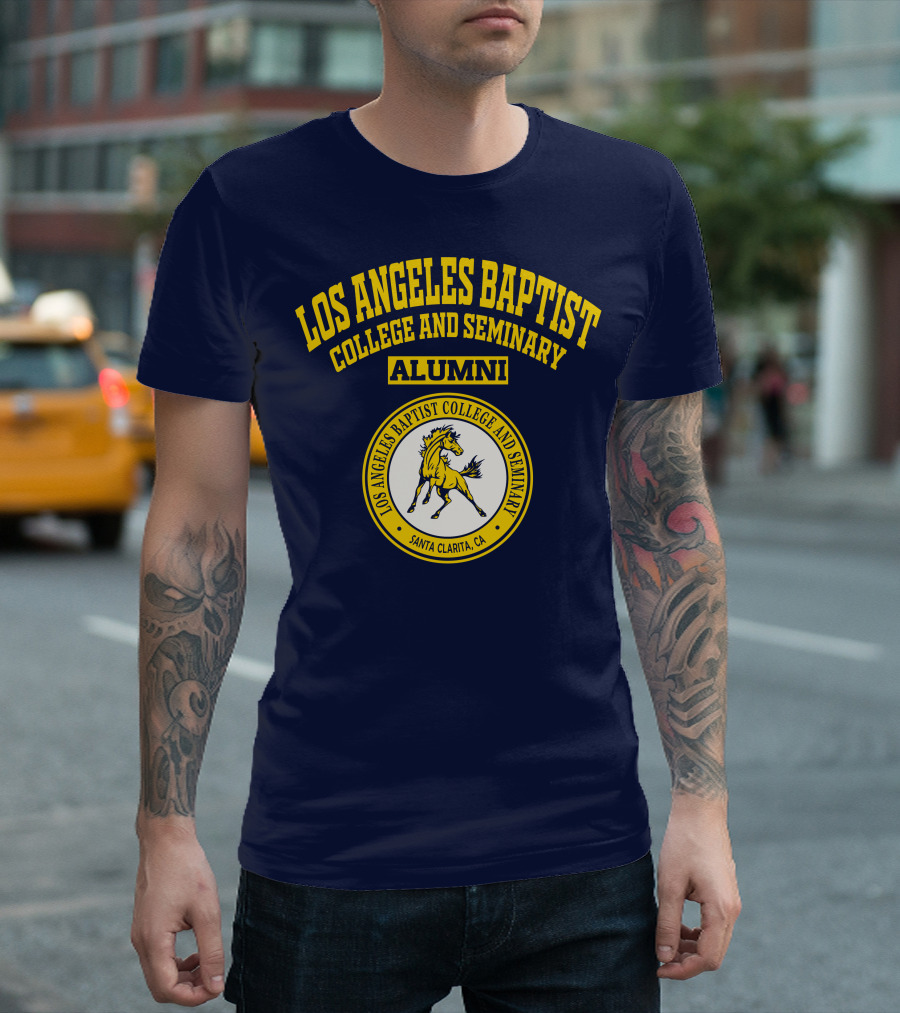 Los Angeles Baptist College and Seminary Alumni Santa Clarita CA Logo Horse Emblem T-Shirt