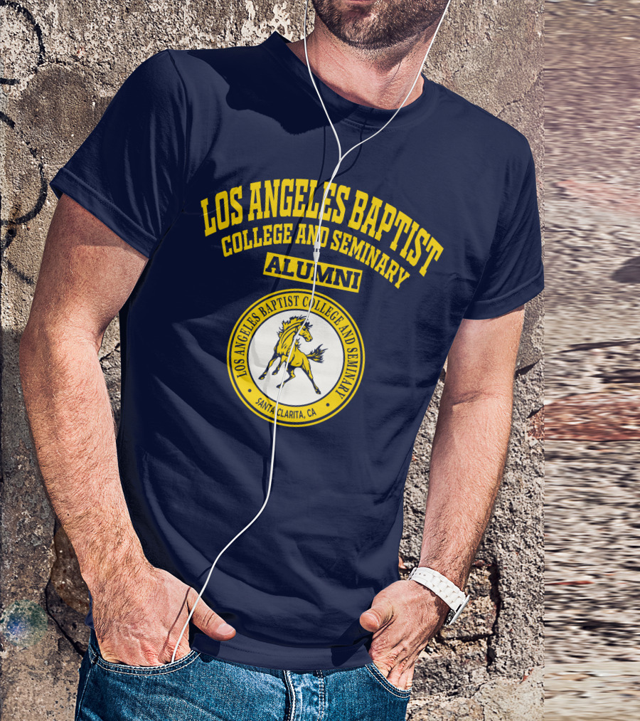 Los Angeles Baptist College And Seminary Alumni Santa Clarita CA Logo Horse Emblem T-Shirt