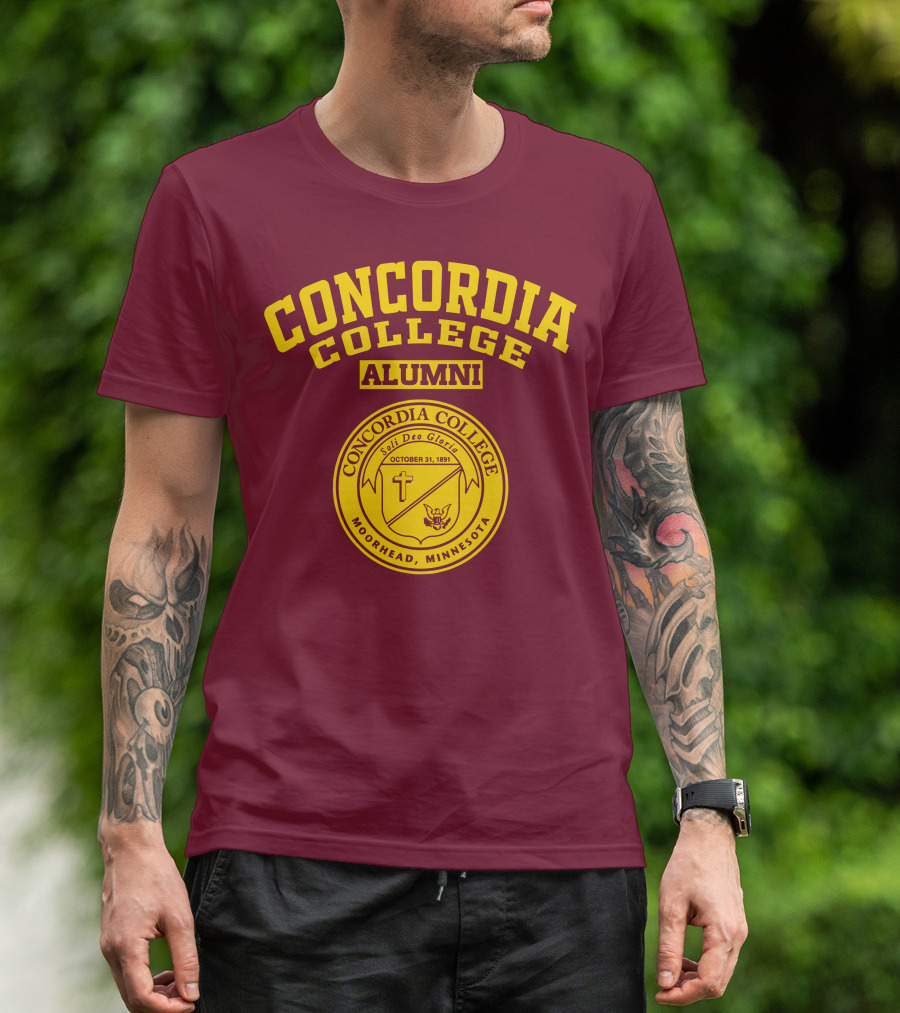 Concordia College Alumni Moorhead Minnesota Seal Soli Deo Gloria October 31 1891 T-Shirt
