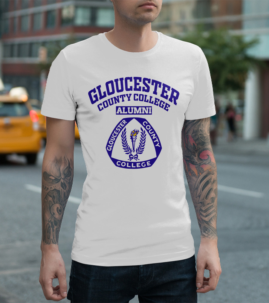 Gloucester County College Alumni Torch Laurel Emblem T-Shirt
