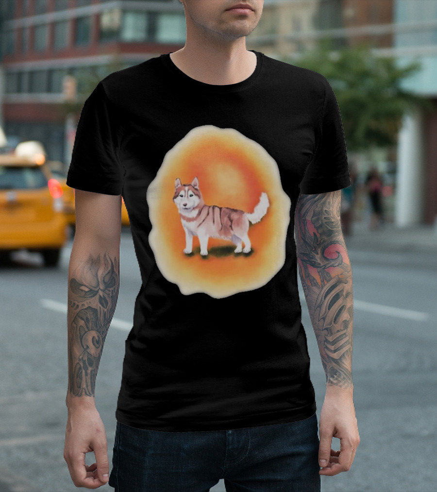 Upblissed ADHD Husky Roam As a Pack Vibrant Sunset Aura T-Shirt