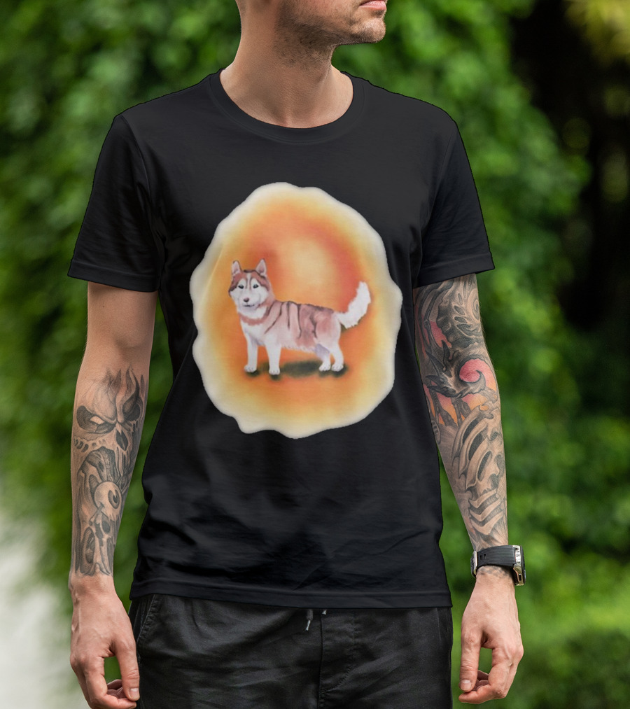 Upblissed ADHD Husky Roam As A Pack Vibrant Sunset Aura T-Shirt