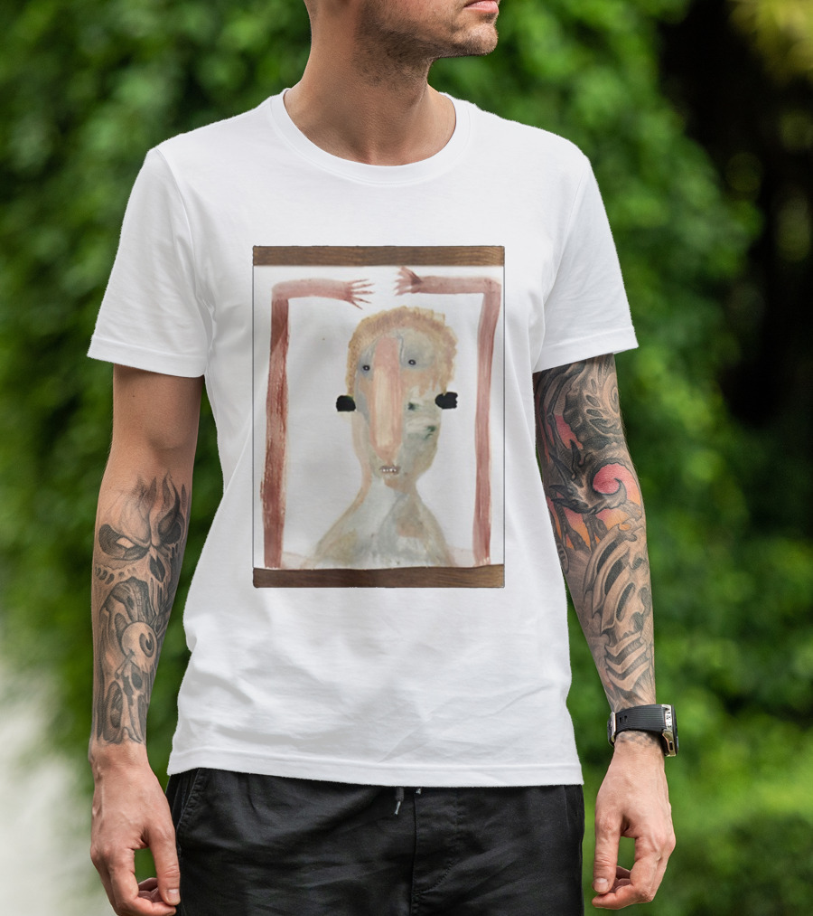 Andrew Leezus Pink Boogeyman Surreal Expressionist Character With Abstract Features T-Shirt