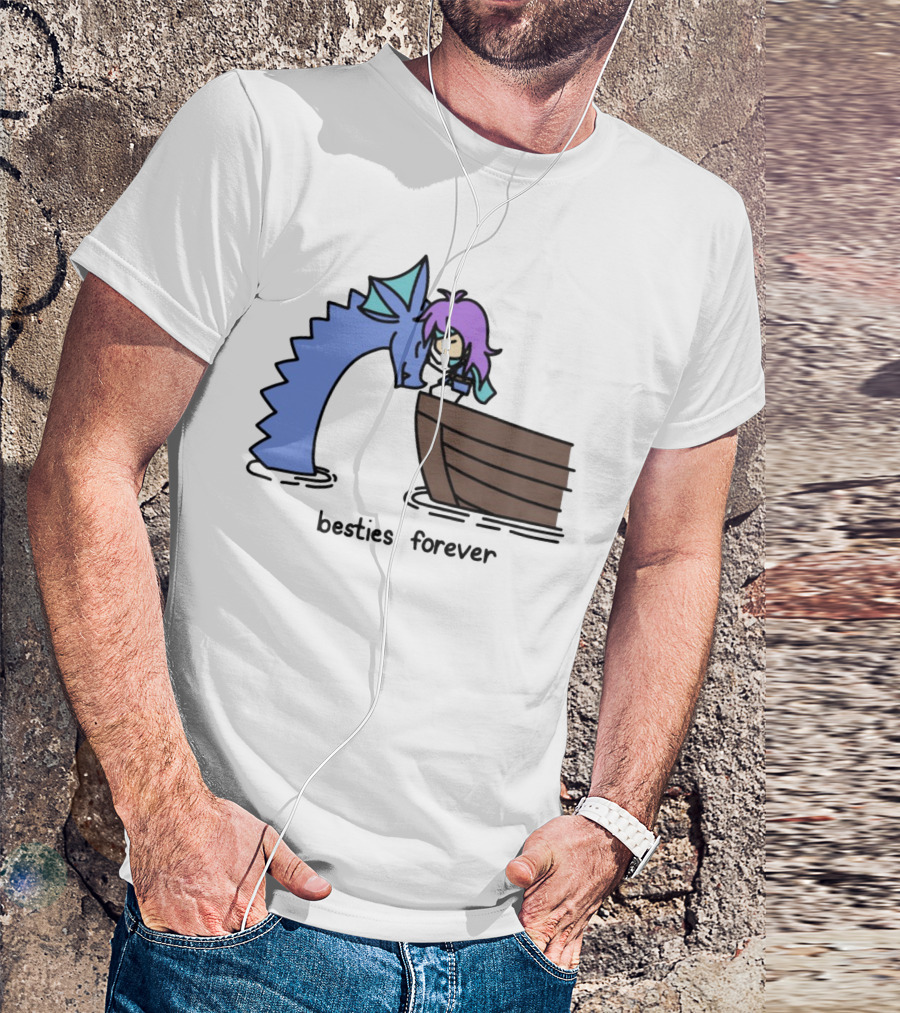 Kimchichickenbeer Faris And Syldra Besties Forever Best Friends With Dragon And Boat Scene T-Shirt
