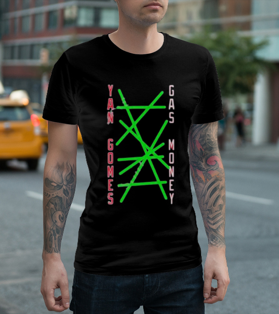 Yan Gomes Gas Money Neon Green Abstract Baseball T-Shirt