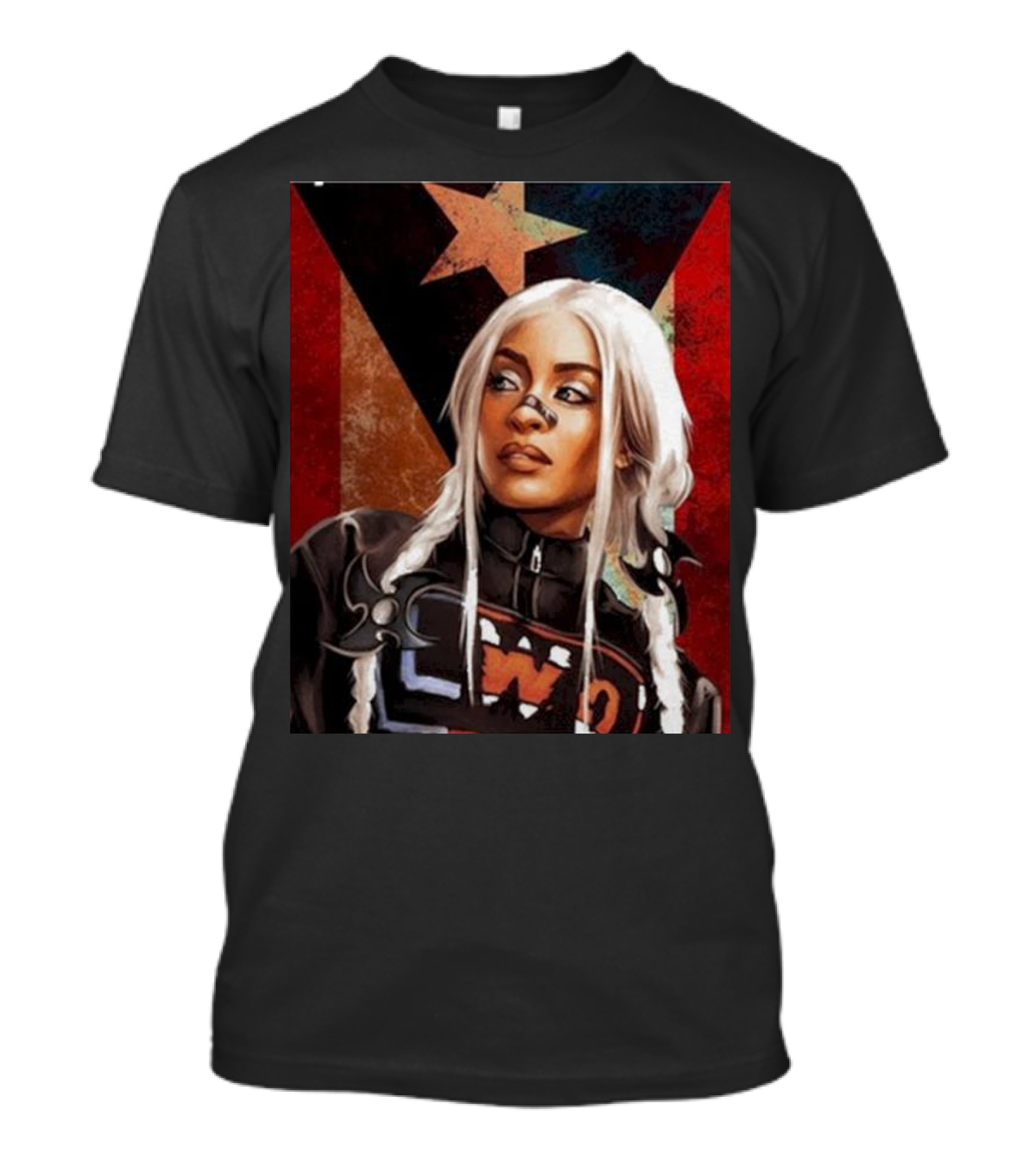 Queen Zelina Fear La Chancla LWO Latin World Order Star Flag Background T-Shirt