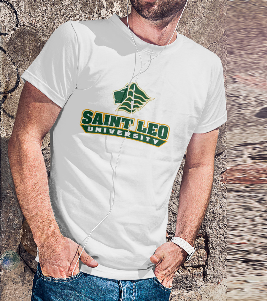 Saint Leo University Lions Logo Green And Gold T-Shirt