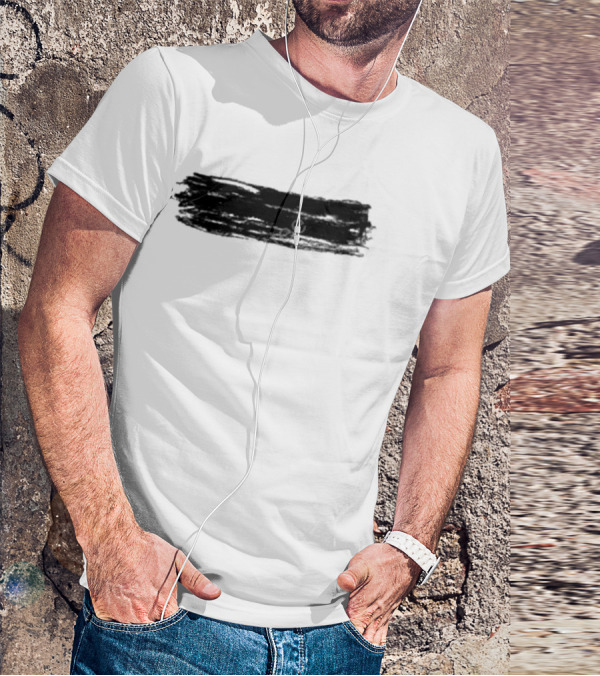 Teddysphotos Yellow Subtract Black Brushstroke Iconic T-Shirt