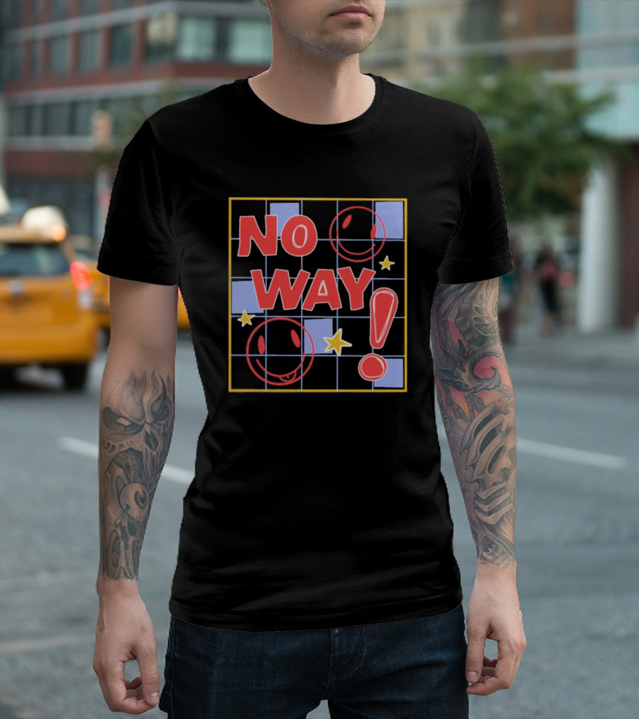 No Way Smile Faces Stars Pattern Nephyrus T-Shirt