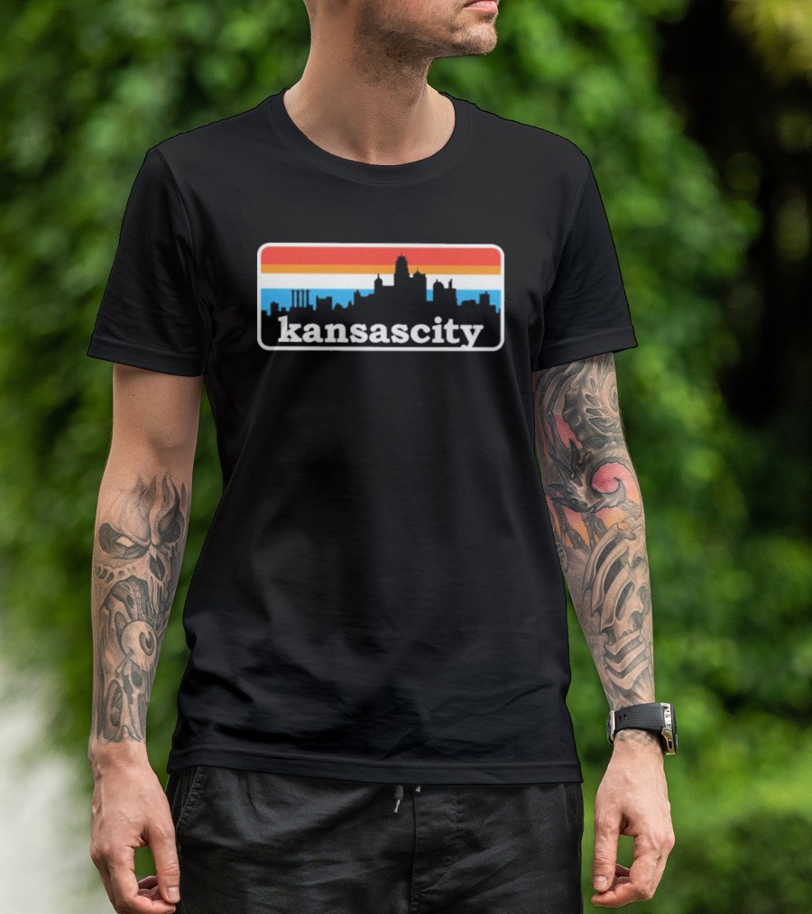 Kansas City Skyline Retro Colors T-Shirt