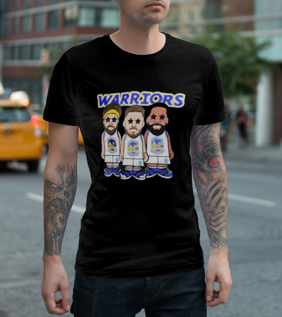 Warriors Steph Curry Klay Thompson Draymond Cartoon T-Shirt