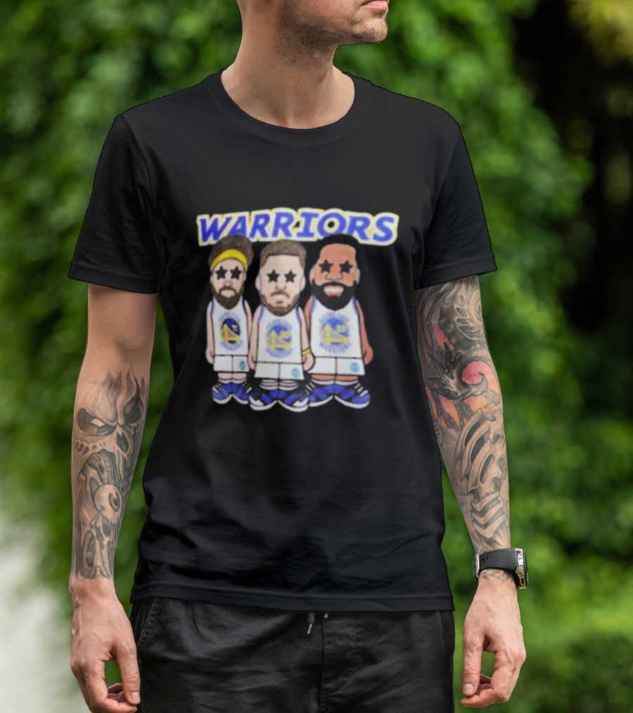 Warriors Steph Curry Klay Thompson Draymond Cartoon T-Shirt