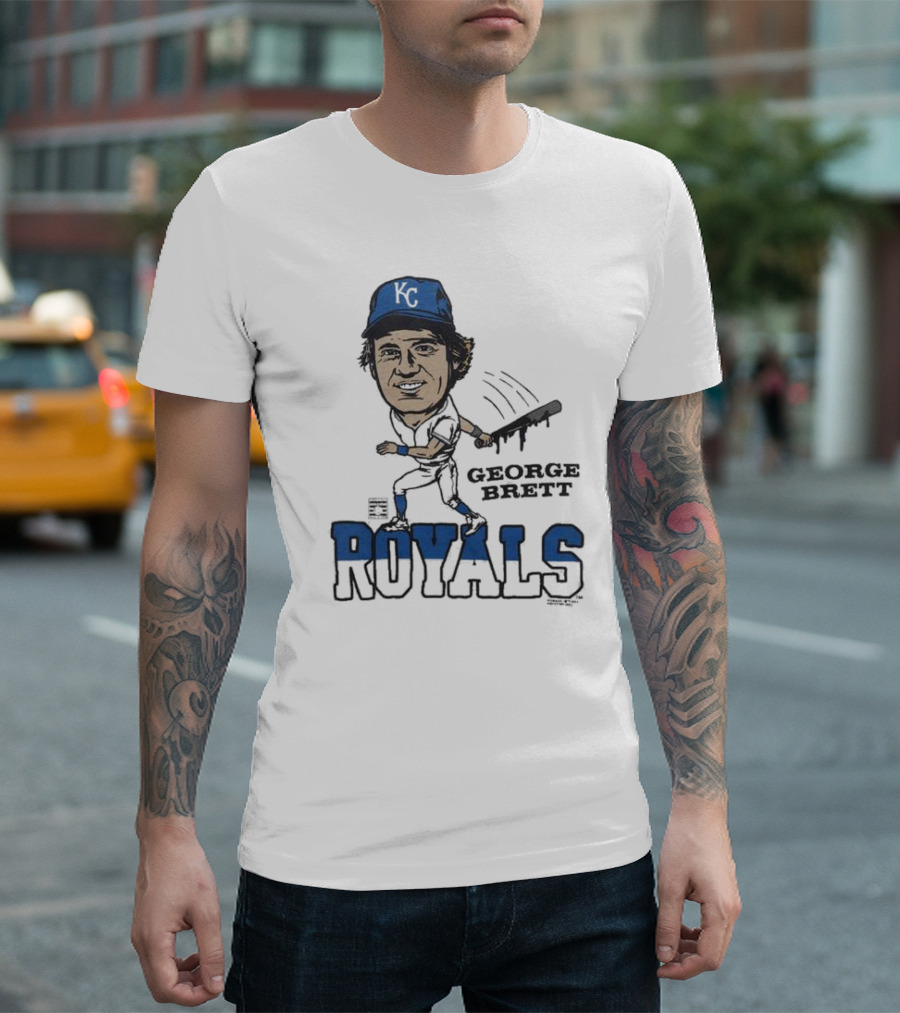 Royals George Brett KC Vintage Caricature T-Shirt