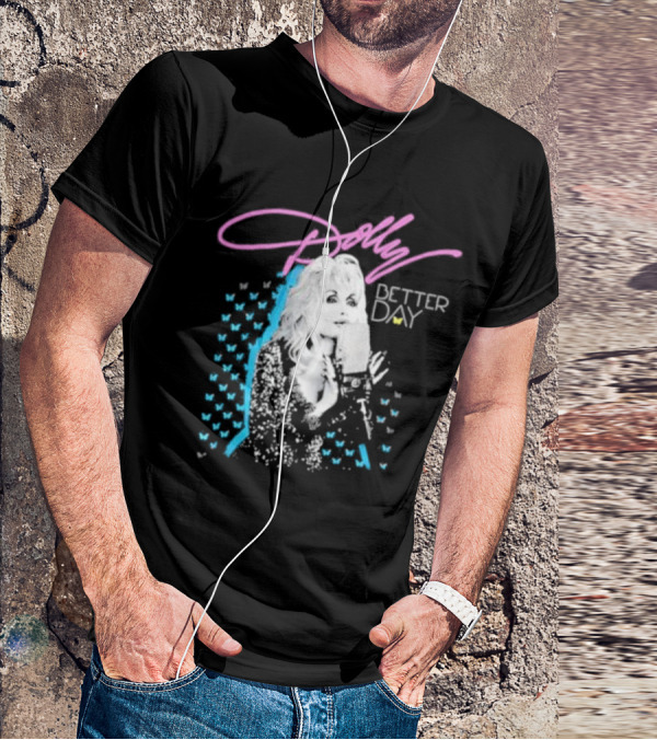 Dolly Parton Better Day Butterfly Microphone Trent Crimm T-Shirt
