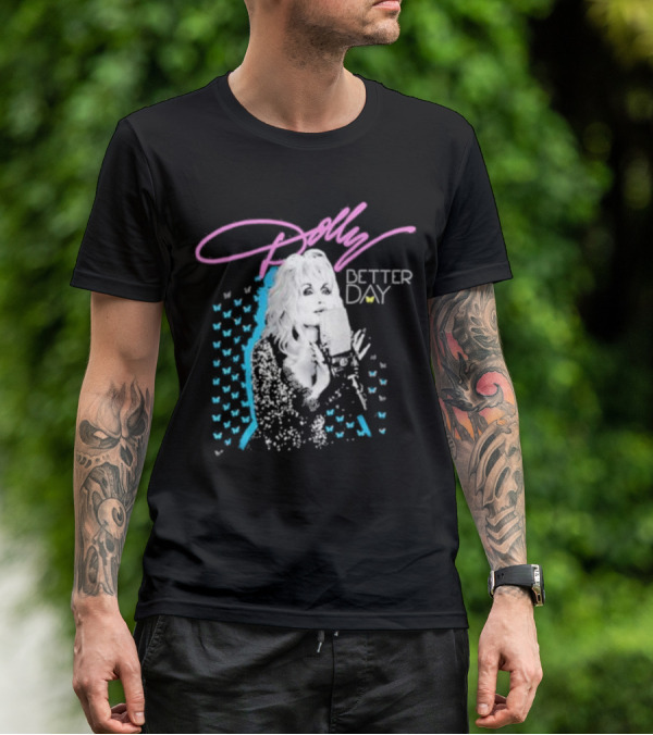 Dolly Parton Better Day Butterfly Microphone Trent Crimm T-Shirt