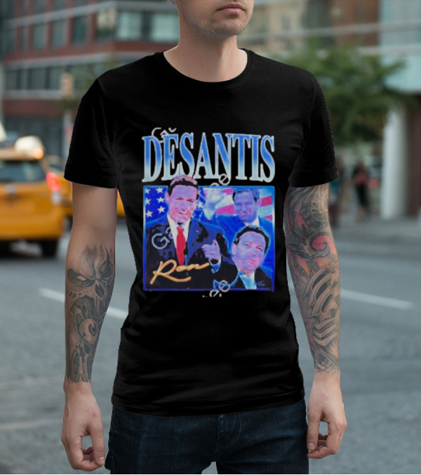 DÉSANTIS Ron American Flag Suit T-Shirt