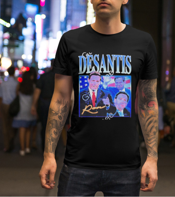 DÉSANTIS Ron American Flag Suit T-Shirt