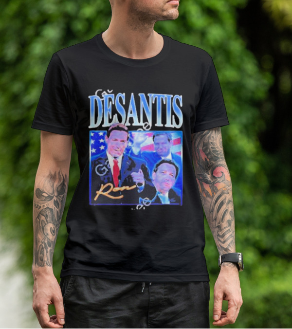 DÉSANTIS Ron American Flag Suit T-Shirt