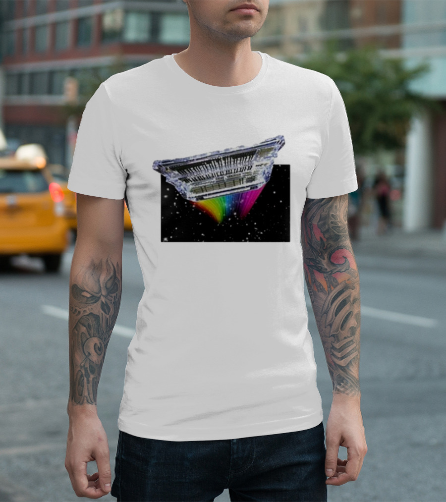 Daft Punk Glbtm Rainbow Prism Space Scene T-Shirt