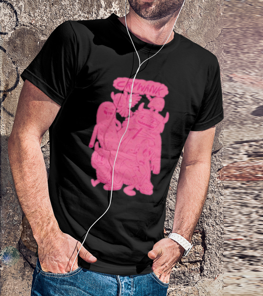 Crywank Cartoon Characters Art Pink T-Shirt