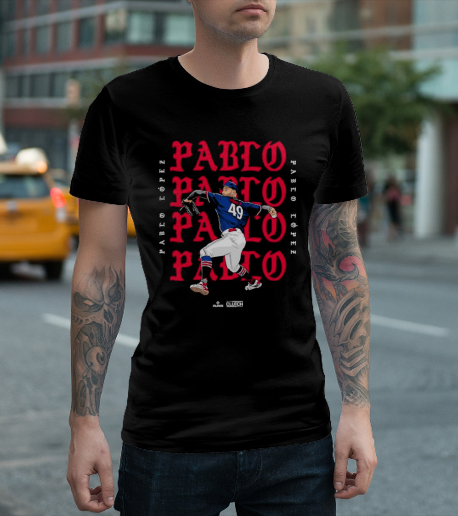 Pablo López Pitching MLBPA 49 Clutch Players T-Shirt
