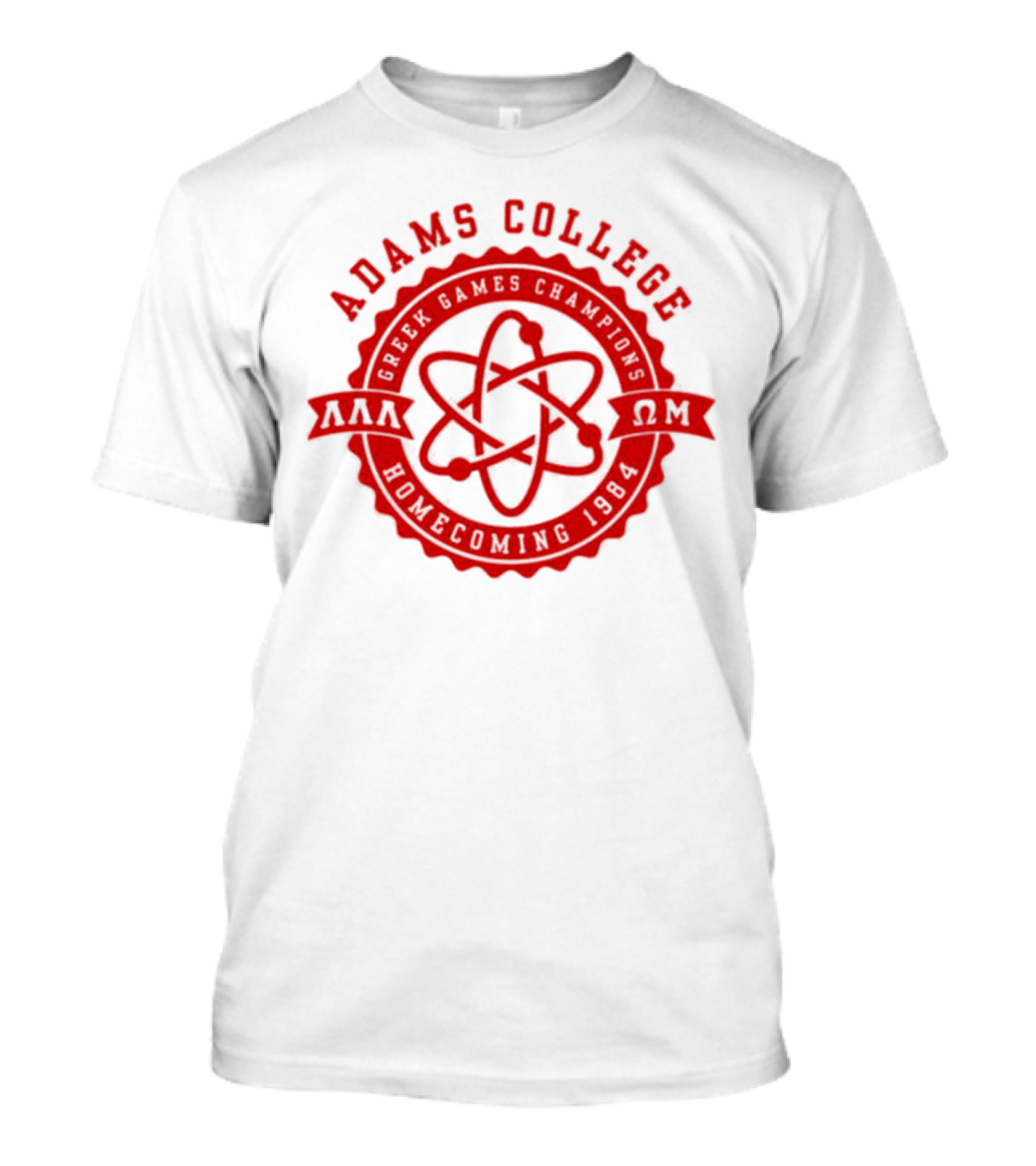 Adams College Greek Games Champions Homecoming 1984 Atomic Nerds Revenge Of The Nerds T-Shirt
