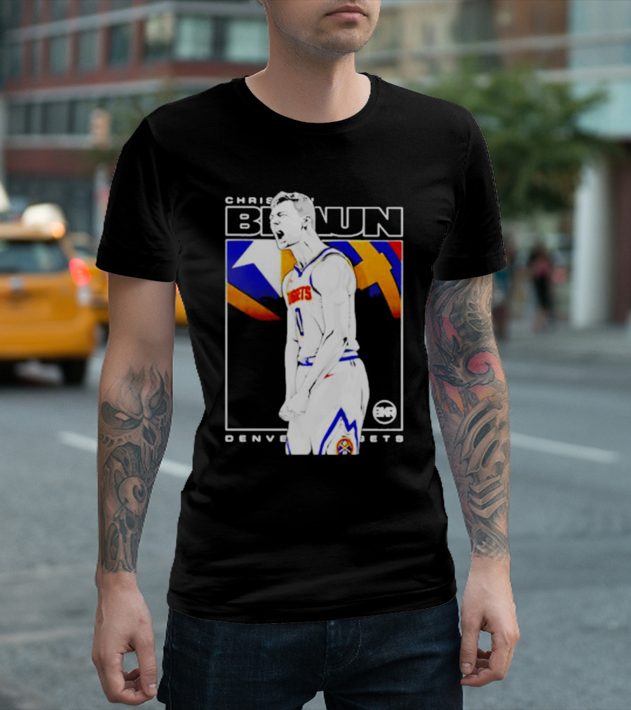 Christian Braun Denver Nuggets Basketball Player With Logo And Dynamic T-Shirt