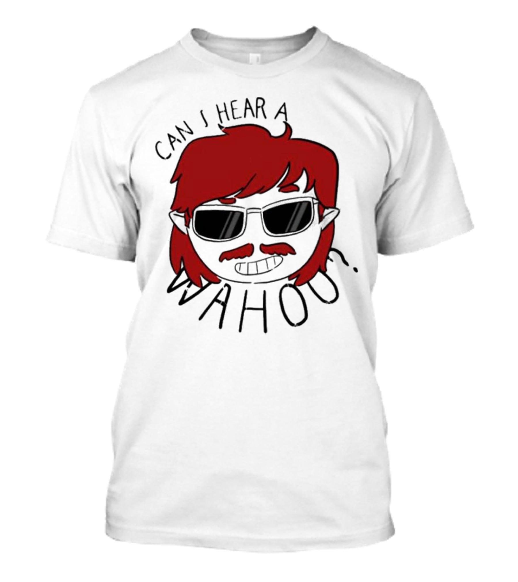 Can I Hear A Wahoo Red-Haired Character With Sunglasses T-Shirt