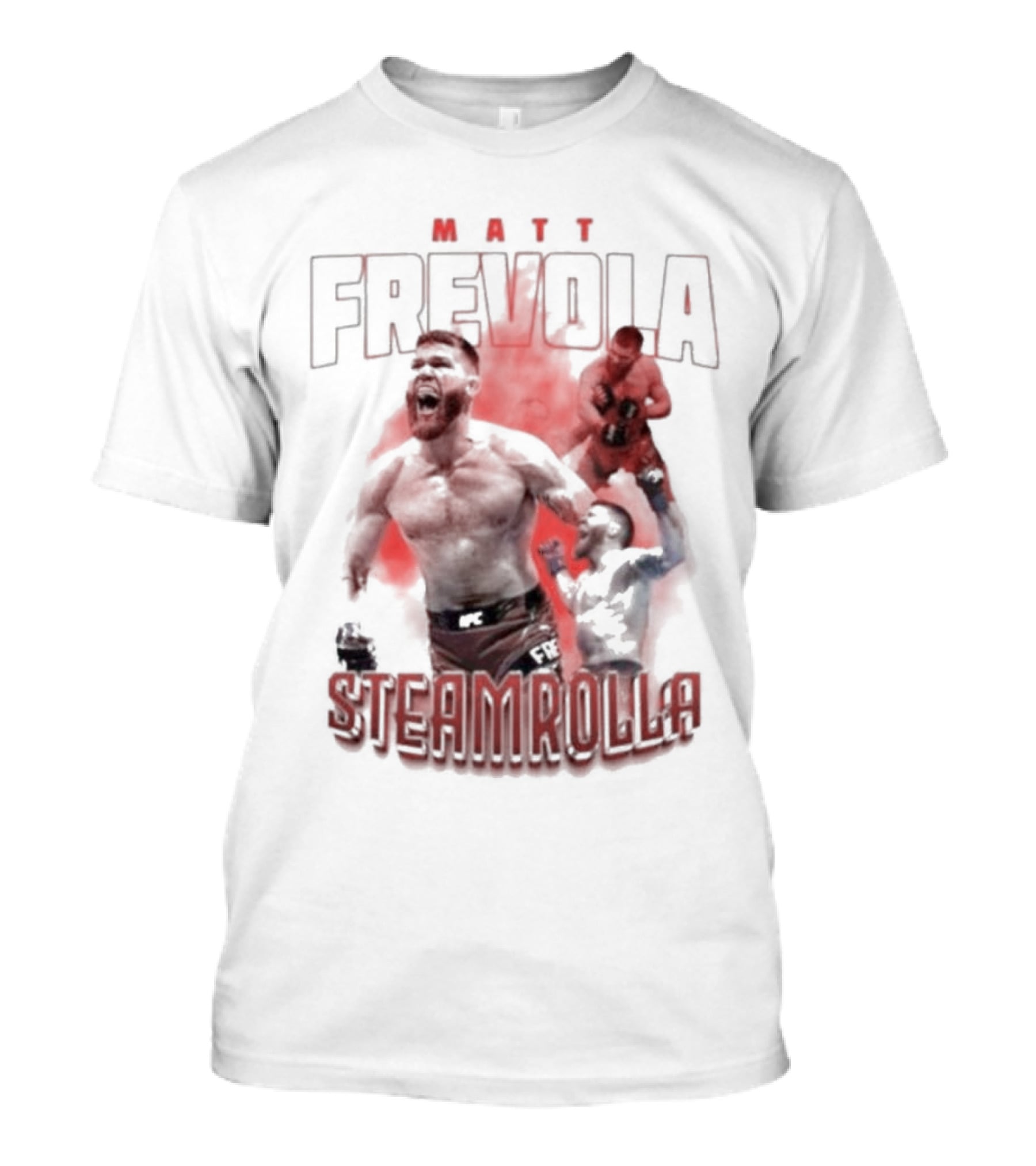 MATT FREVOLA STEAMROLLA Fiery MMA Fighter Action Scene T-Shirt