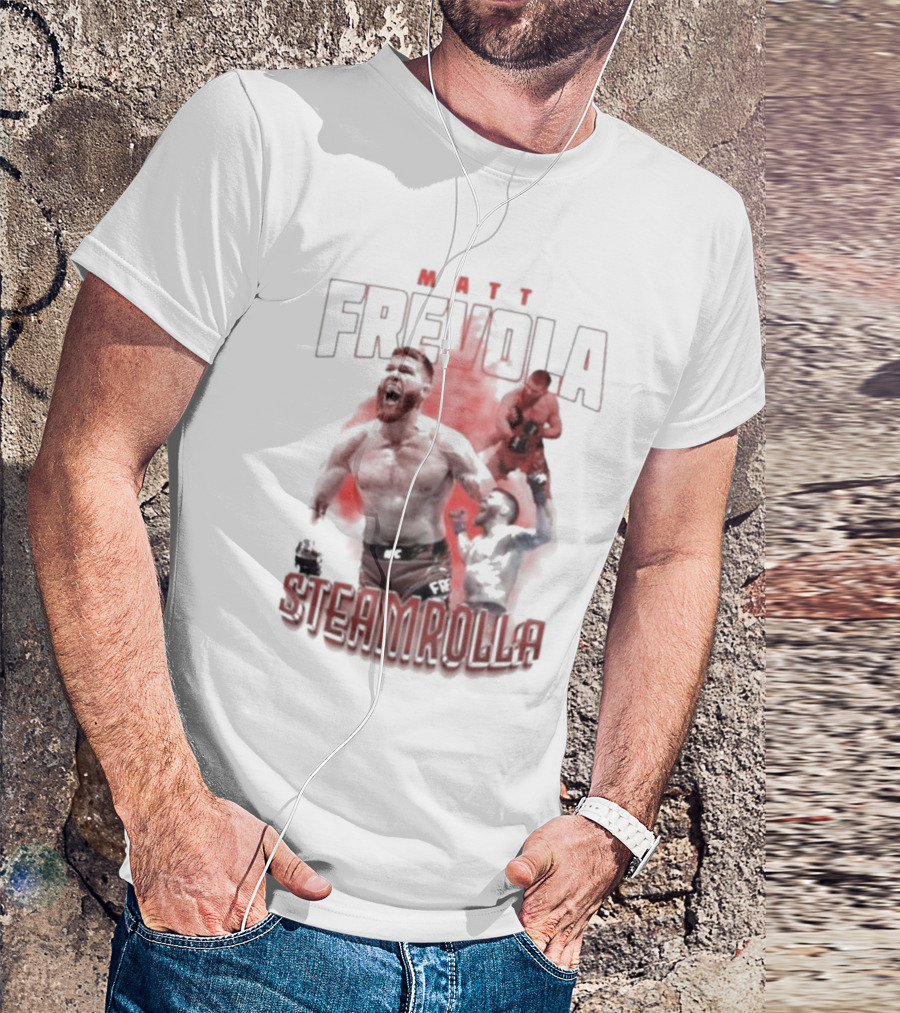 MATT FREVOLA STEAMROLLA Fiery MMA Fighter Action Scene T-Shirt