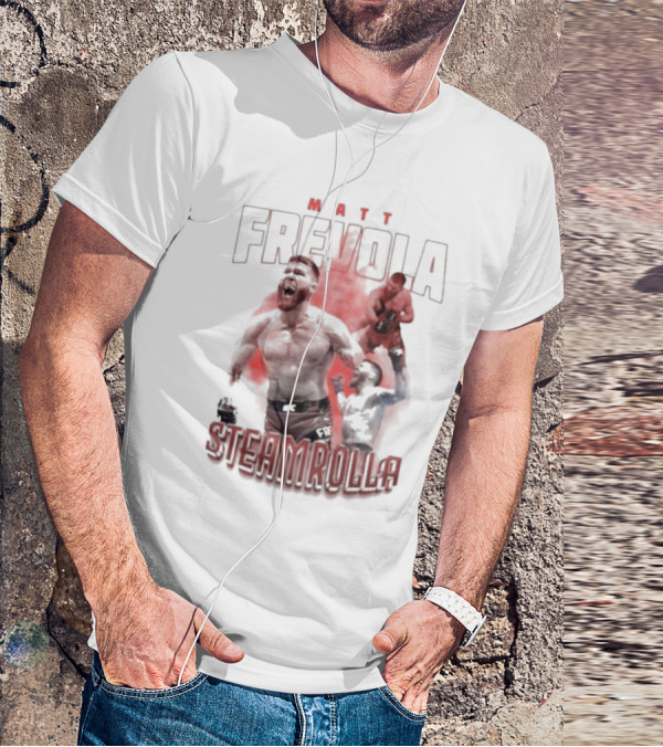 MATT FREVOLA STEAMROLLA Fiery MMA Fighter Action Scene T-Shirt