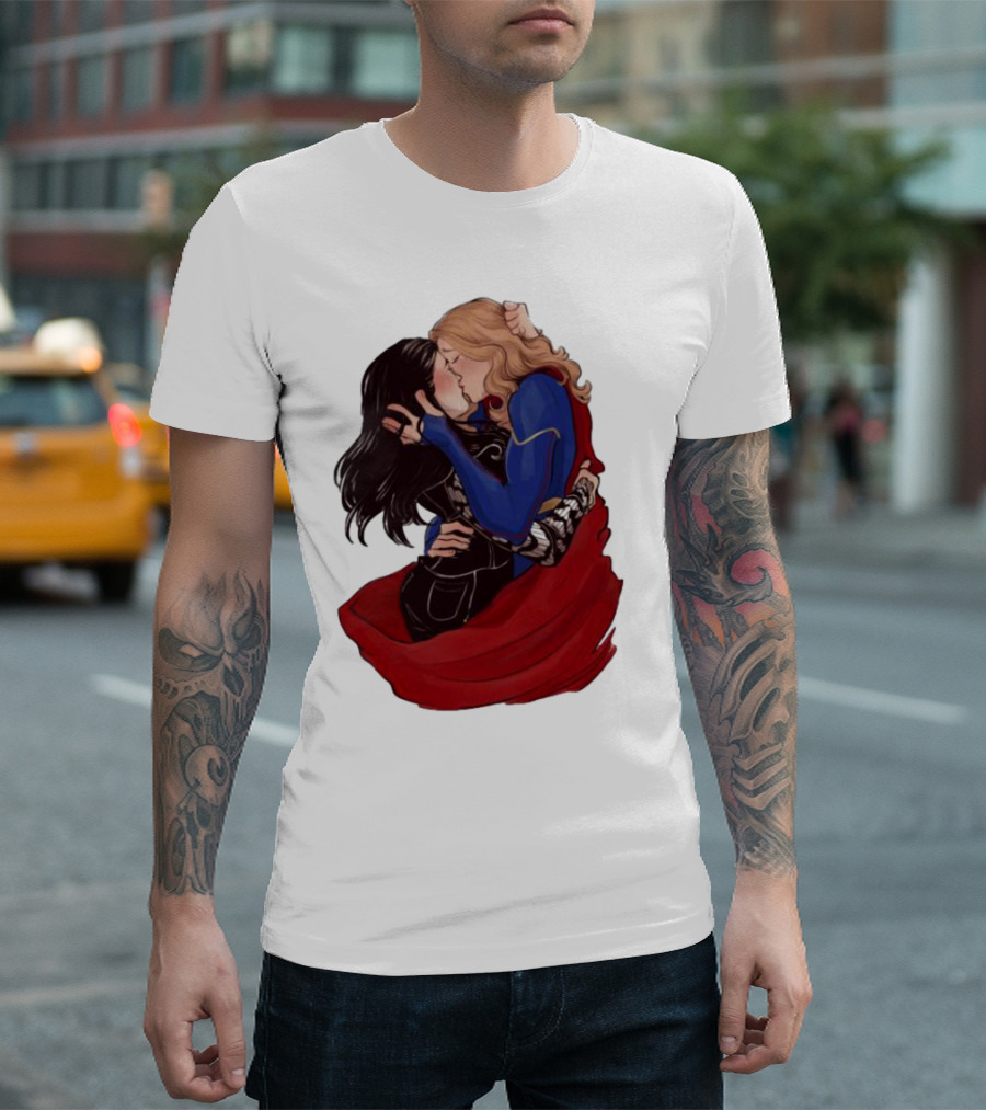 Supercorp Cry The Kissed Goddamnit Iconic Pairing Embrace Fanart T-Shirt
