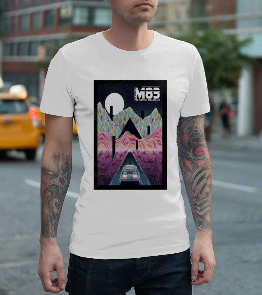 M83 May 16 and 17 Fox Theater Oakland CA Retro Futuristic Mountains and Car T-Shirt