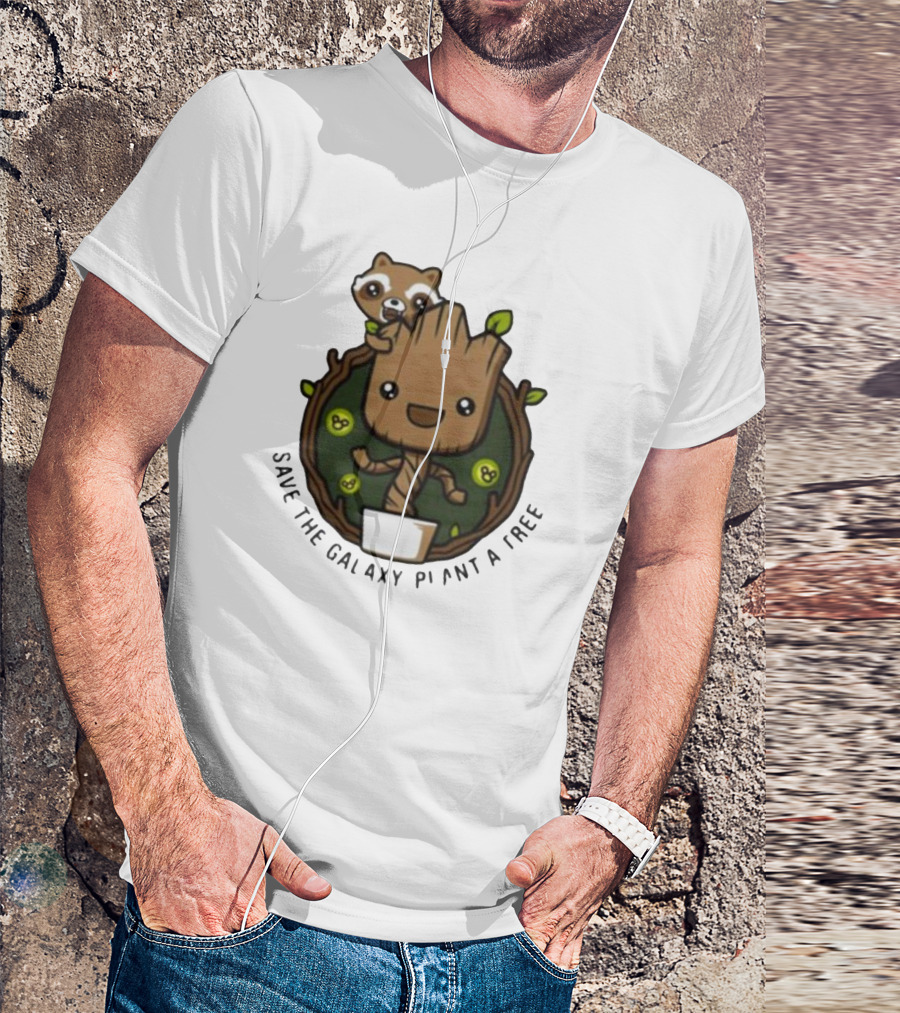 Save The Galaxy Plant A Tree Chibi Guardians Of The Galaxy T-Shirt