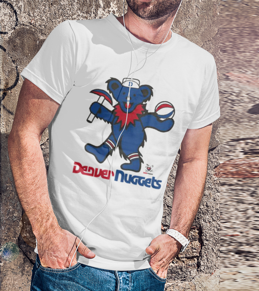 Denver Nuggets Grateful Dead Dancing Bear Basketball Axe T-Shirt