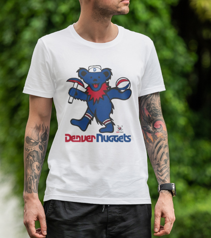 Denver Nuggets Grateful Dead Dancing Bear Basketball Axe T-Shirt