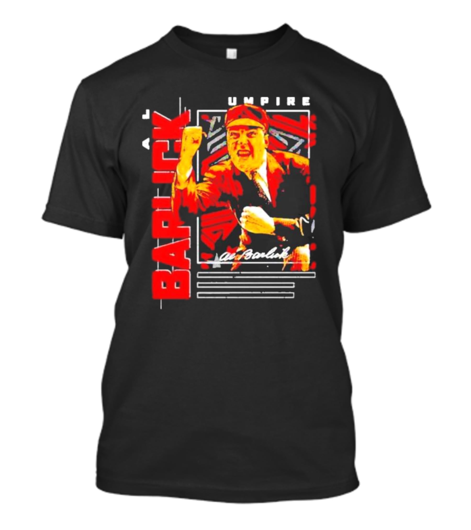 Al Barlick Umpire Sports Card Vintage Red T-Shirt
