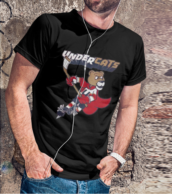 Undercats Bear Hockey Player With Cape T-Shirt