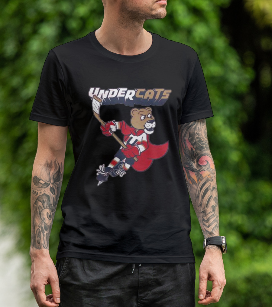 Undercats Bear Hockey Player With Cape T-Shirt
