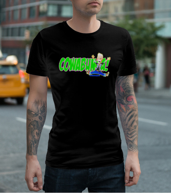 Rob Paulsen Cowabunga Cartoon Character Jumping Enthusiastically T-Shirt