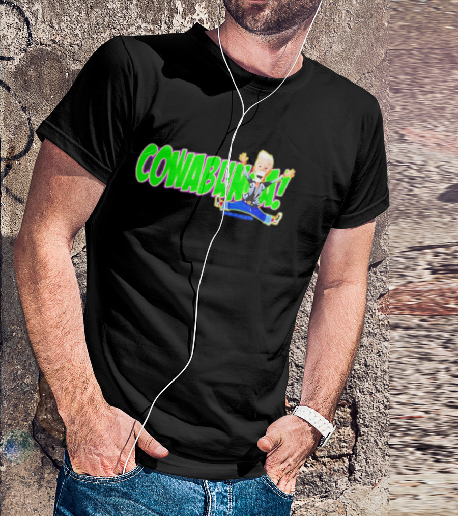 Rob Paulsen Cowabunga Cartoon Character Jumping Enthusiastically T-Shirt