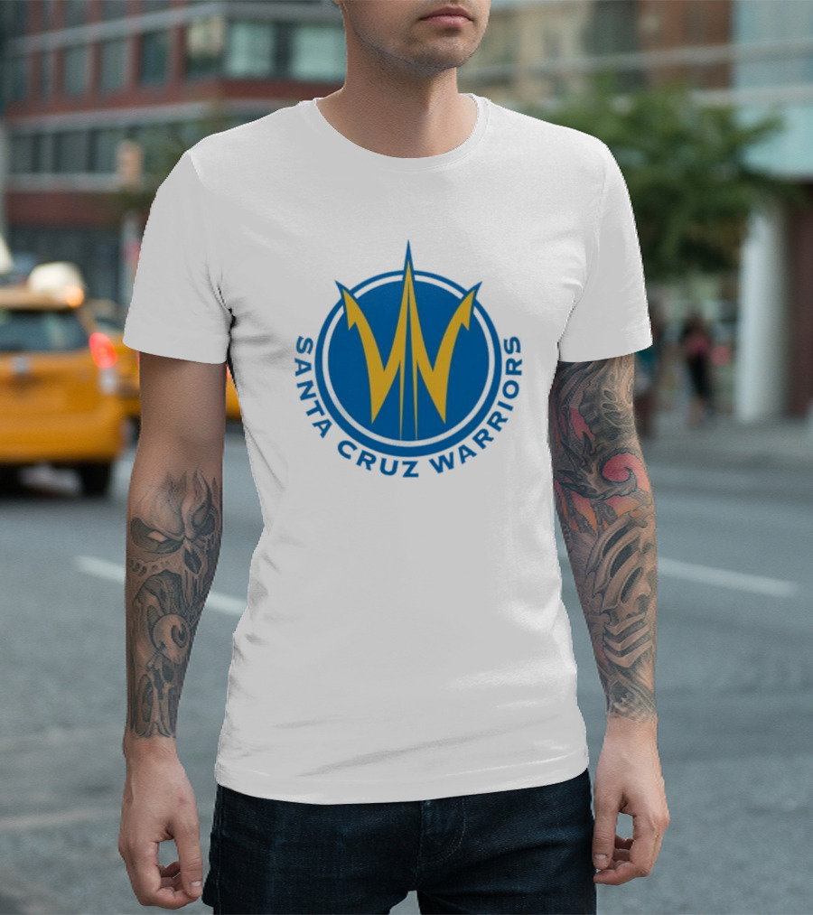 Santa Cruz Warriors Basketball Team Logo Blue And Yellow T-Shirt
