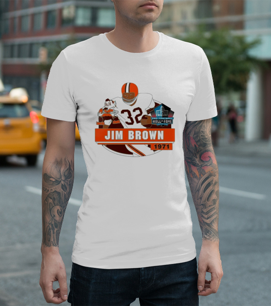 Jim Brown Pro Football Hall of Fame 1971 Number 32 T-Shirt